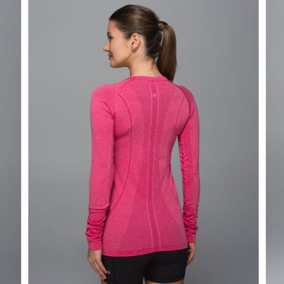 Lululemon Swiftly Tech Long Sleeve Crew - Heathered Jewelled Magenta - Size 8 - Picture 10 of 15